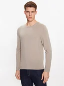 Swetry męskie - Calvin Klein Sweter K10K109474 Beżowy Regular Fit - miniaturka - grafika 1