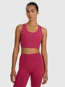 Bielizna sportowa damska - 4F Biustonosz treningowy z niskim wsparciem - czerwony L - miniaturka - grafika 1