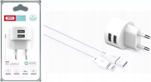 XO Ładowarka sieciowa L62 plus kabel 8-pin biała 2USB 2,4A - Ładowarki do telefonów - miniaturka - grafika 1