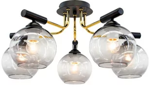 MLAMP Modernistyczna LAMPA sufitowa ELM2207/5 BL TR MLAMP loftowa OPRAWA szklane kule czarne złote ELM2207/5 BL TR - Lampy sufitowe - miniaturka - grafika 1