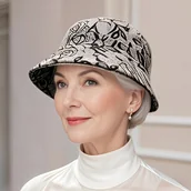 Inne - TEMU Damski Lekki Kapelusz Typu Bucket - Oddychający, Miękki Poliestrowy Kapelusz Rybacki z Eleganckim Wzorem Kwiatowym na Wiosnę i Jesień - miniaturka - grafika 1