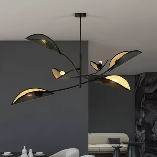 Emibig LOTUS 6 BLACK/GOLD 1106/6 lampa sufitowa żyrandol oryginalny Design abażury 1106/6 - Lampy sufitowe - miniaturka - grafika 4
