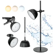 Lampy stojące - Lampka LED FLORENCE 3,5W regulacja barwy światła CZARNA 4w1 ładowanie USB - miniaturka - grafika 1