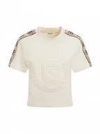 Koszulki sportowe damskie - Damski t-shirt z nadrukiem GUESS BRITNEY CROP TEE - miniaturka - grafika 1