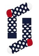 Skarpetki męskie - Happy Socks Big Dot, kolorowe i zabawne, Skarpety dla kobiet i mężczyzn, Czerwony-Biały (41-46) - miniaturka - grafika 1