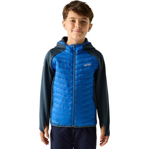 Kurtka pikowana Regatta Unisex Kids Junior Andreson Hybrid, wodoodporna, z pikowaniem