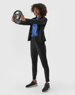 Spodnie sportowe damskie - 4F Spodnie treningowe szybkoschnące damskie - czarne XS - miniaturka - grafika 1