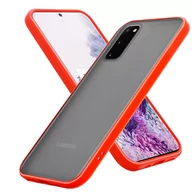 Etui i futerały do telefonów - Pokrowiec Etui Do Samsung Galaxy S20 w Matowe Czerwono - Czarne Guziki TPU Hard Case Obudowa Ochronny Cadorabo - miniaturka - grafika 1