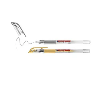edding 2185 Wałek żelowy - złoty, srebrny (metaliczny) - 2 długopisy - 0,7 mm - długopis żelowy do pisania, rysowania, do mandali, bullet journals - żel kulkowy, długopis kulkowy - Długopisy - miniaturka - grafika 1