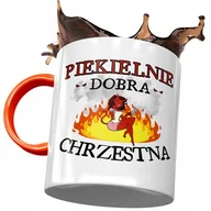 Kubki - Kubek Pomarańczowy Dla Chrzestnej na Urodziny z Nadrukiem ze Zdjęciem + Opakowanie na prezent (wzór 04) - miniaturka - grafika 1