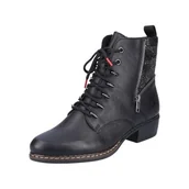 Kozaki damskie - Rieker Kozaki damskie, sznurowane, czarny, 37 EU - miniaturka - grafika 1