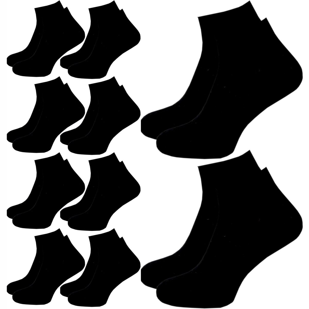 SKARPETY MĘSKIE STOPKI BAWEŁNIANE CZARNE NISKIE SKARPETKI 10 PAR 43/46