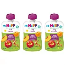 Hipp Mus owocowy po 6. miesiącu jabłka-mirabelki-brzoskwinie zestaw 3 x 100 g Bio - Desery dla dzieci - miniaturka - grafika 1