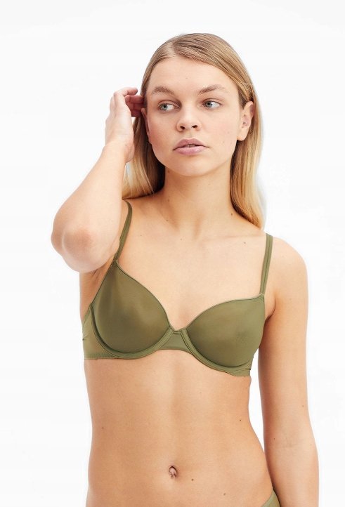 CALVIN KLEIN BIUSTONOSZ Z FISZBINĄ ZIELONY 75D 2A3E4_A* TIA