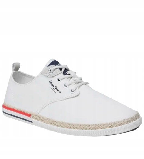 PEPE JEANS TRAMPKI MĘSKIE BIAŁE SZNUROWANE 46 AWE