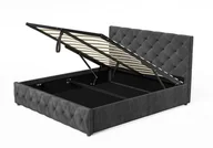 Łóżka - Łóżko tapicerowane z pojemnikiem LB-46 | 160x200 | Welur | Popiel - miniaturka - grafika 1