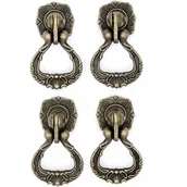 Zawiasy, okucia i inne akcesoria - Uchwyty meblowe - do szuflad, szafek - stop cynku - 4 sztuki - 5,9 x 3,9 cm - brąz - miniaturka - grafika 1