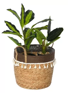 Kosz dekoracyjny pleciony naturalny trawa morska L - Donice - miniaturka - grafika 1