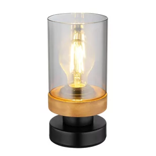 Globo Finca 15557T lampa stołowa lampka 1x40W E27 dymiona/drewniana - Lampy stojące - miniaturka - grafika 1