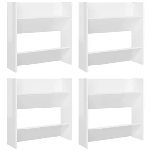 vidaXL Półki ścienne na buty, 4 szt., białe z połyskiem, 60x18x60 cm - Szafki na buty - miniaturka - grafika 1