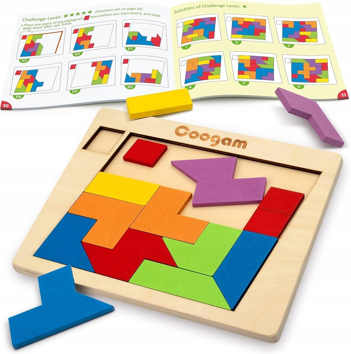 DREWNIANE KLOCKI PUZZLE GEOMETRYCZNE ŁAMIGŁÓWKI ZABAWKA EDUKACYJNA DZIECI