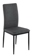 Krzesła - Krzesło tapicerowane jadalniane nogi metalowe szare - miniaturka - grafika 1