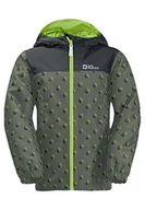 Kurtki i płaszcze dla chłopców - Jack Wolfskin Unisex Rainbow Paw Jacket, Thyme Green All Over, 116 - miniaturka - grafika 1
