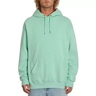 Bluzy męskie - Volcom Męska bluza z kapturem Single Stone Po z kapturem, zielona (Lichen Green), S, zielony (Lichen Green), S - miniaturka - grafika 1