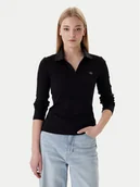 Bluzki damskie - Calvin Klein Bluzka Ls Woven Label LV047E203G Czarny Slim Fit - miniaturka - grafika 1