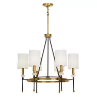 Lampy sufitowe - NOWOCZESNY ŻYRANDOL KRYSZTAŁOWY CZARNO-MOSIĘŻNY RODEZIO W6 - miniaturka - grafika 1