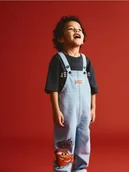 Spodenki dla niemowląt - Reserved - Jeansowe ogrodniczki Auta - niebieski - miniaturka - grafika 1