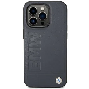 Etui BMW BMHMP14LSLLNA iPhone 14 Pro 6,1" granatowy/navy hardcase Leather Hot Stamp MagSafe - Etui i futerały do telefonów - miniaturka - grafika 3