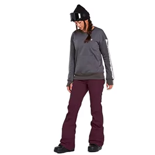 Spodnie damskie - Volcom Damskie spodnie śniegowe ze streczu śnieżnego, Merlot, XL - grafika 1