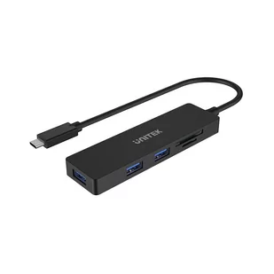 Unitek 3 porty czytnik kart czarny H1108B - Huby USB - miniaturka - grafika 1