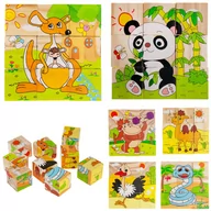Zabawki interaktywne dla dzieci - Edukacyjne Drewniane Klocki Puzzle Układanka - miniaturka - grafika 1