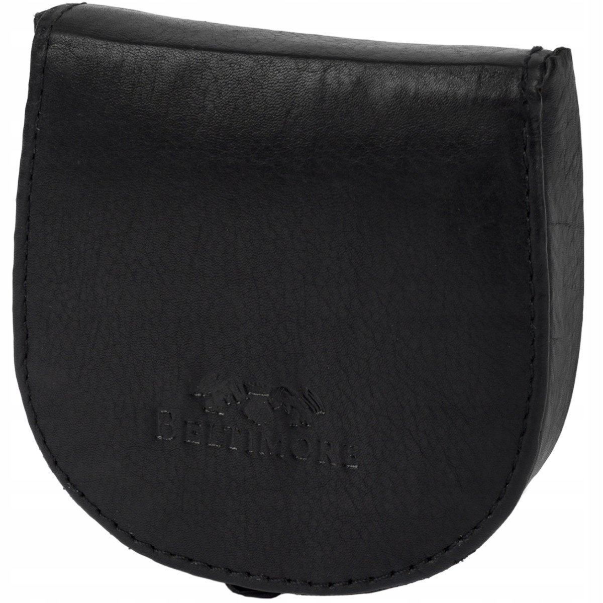Portfel skórzany męski czarny podkówka bilonówka retro portfelik Beltimore