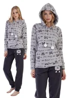 Piżamy damskie - Piżama Damska Dres Vienetta polarowy z kieszeniami M 38 bluza z kapturem - miniaturka - grafika 1