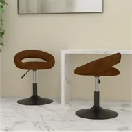 Krzesła - vidaXL Obrotowe krzesła stołowe 2 szt. brązowe obite aksamitem 334261 - miniaturka - grafika 1
