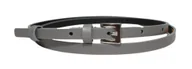 Paski - Damski Skórzany Pasek PolskaGalanteria.pl 10 mm GRAFITOWO-BEŻOWY Srebna Klamra - miniaturka - grafika 1