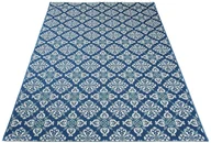 Dywany - Niebieski dywan sznurkowy w kwiatki P2-P58 - miniaturka - grafika 1