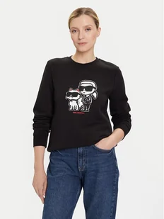 KARL LAGERFELD Bluza A4W20045 Czarny Regular Fit - Bluzy damskie - miniaturka - grafika 1