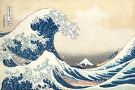 Plakaty - Plakat, Hokusai Wielka fala w Kanagawie, 59,4x42 cm - miniaturka - grafika 1