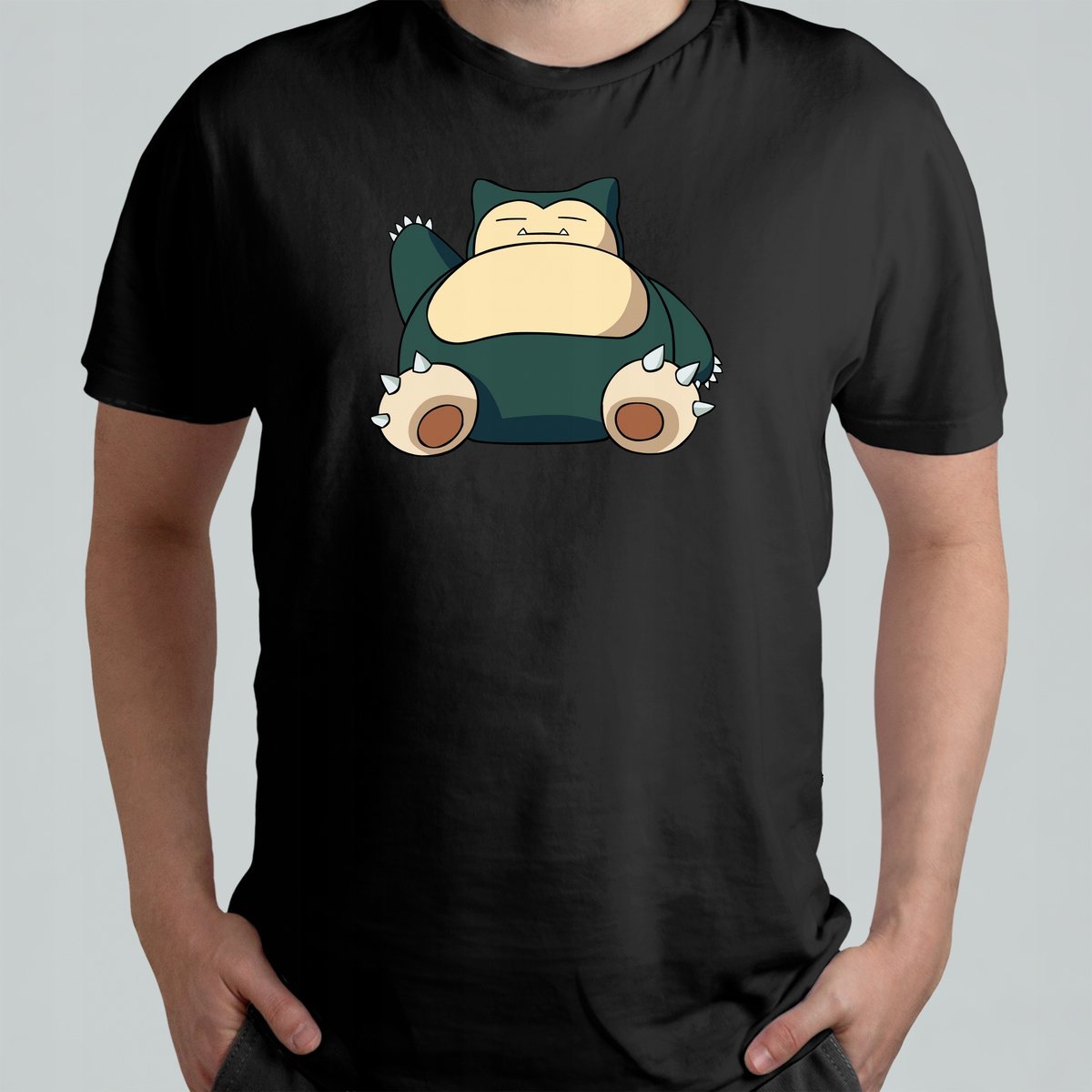 KOSZULKA Z NADRUKIEM MĘSKA ŚMIESZNA T-SHIRT SNORLAX POKEMON ŚPIĄCY r. L 3