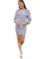Sukienki - Chi Chi London Damska sukienka mini z dekoltem w serek z długim rękawem w kwiaty, multi, 34 - miniaturka - grafika 1