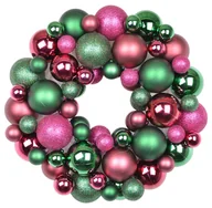 Bombki - Wieniec z bombek zielony-różowy, mały, 33 cm - miniaturka - grafika 1