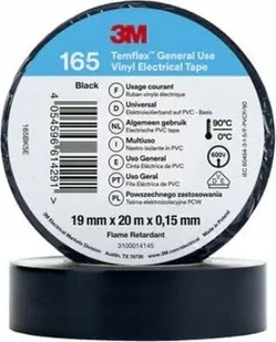 3M Temflex 1500 DE272951091 19mmx20m czarna - Taśmy izolacyjne i naprawcze - miniaturka - grafika 1