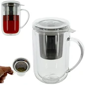 Zaparzacze i kawiarki - Kubek Szklanka Termiczna Z Zaparzaczem Sitkiem - miniaturka - grafika 1