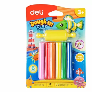 Plastelina Deli z foremkami 6 kolorów - Masy plastyczne - miniaturka - grafika 1