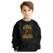 Bluzy dla dziewczynek - BLUZA DZIECIĘCA KOŃ DZIEWCZYNA KOCHA KONIE 146-152 DLA CHŁOPCA DZIEWCZYNKI - miniaturka - grafika 1