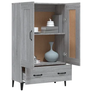 Lumarko Szafka, szary dąb sonoma, 70x31x115 cm, materiał drewnopochodny - Szafki do salonu - miniaturka - grafika 5
